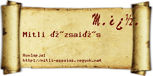 Mitli Ézsaiás névjegykártya